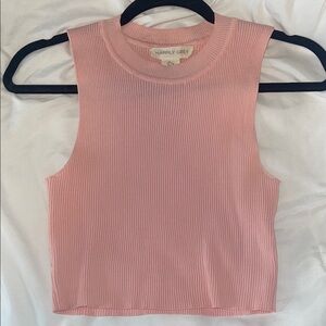 Happily Grey Women's Pink Ribbed Tank Top
